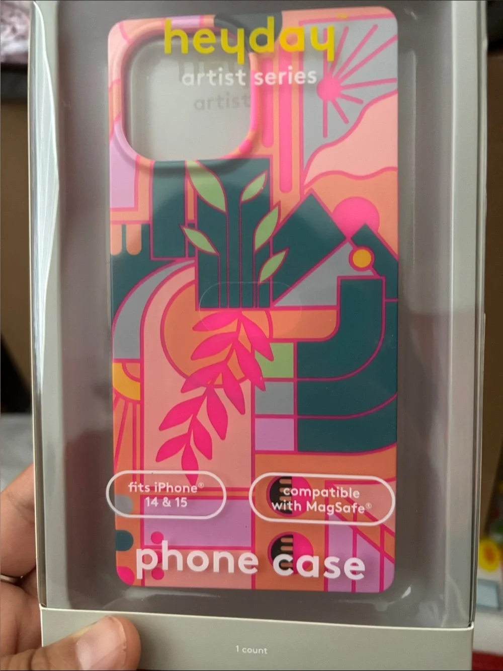 heyday Pink & Teal Abstract Geometric Phone Case